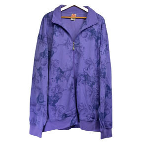 Size 3X JOHNNY BLAZE Collared Lion Sweatshirt Track Jacket Zip Up Cotton Blend